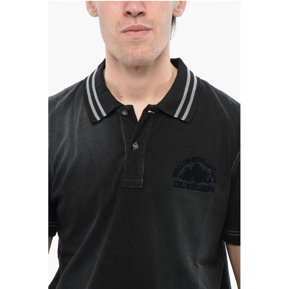 Diesel RED TAG Acid Wash T-SMID Polo Shirt with 2-Buttons - Image 3