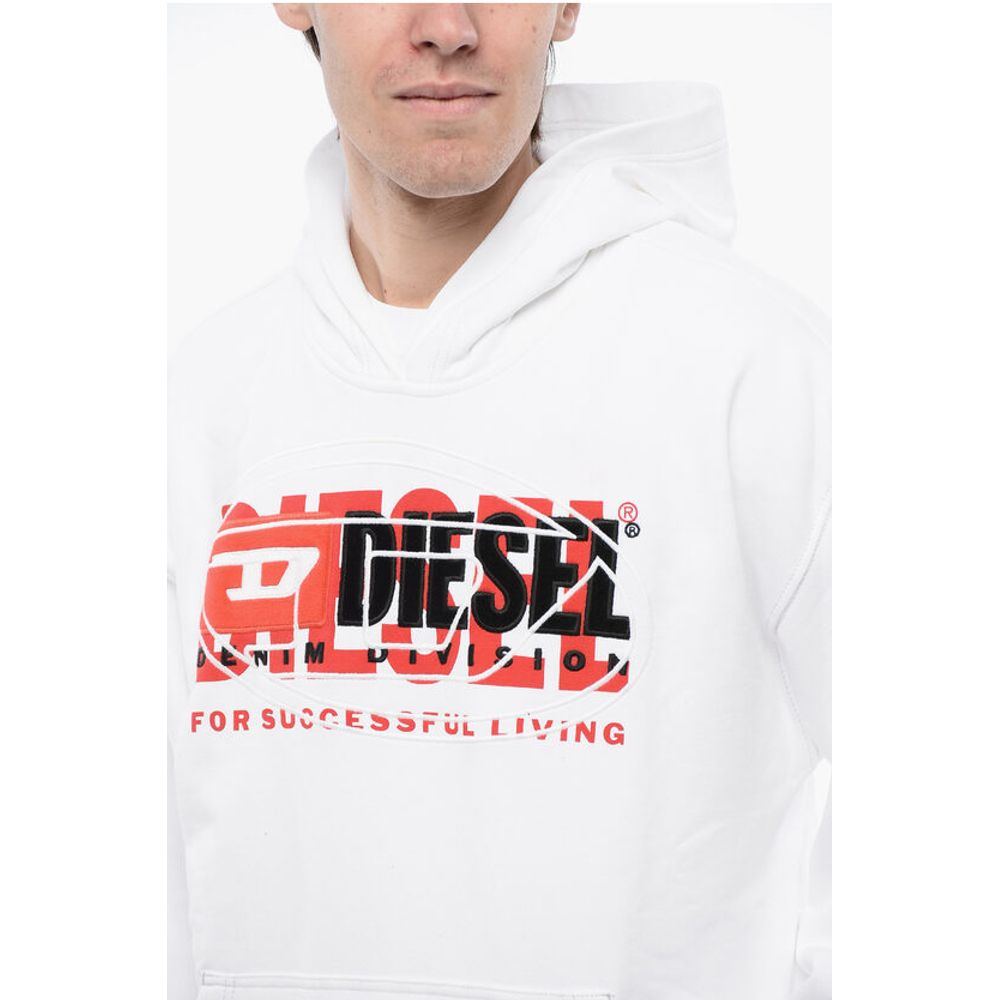 Diesel RED TAG Embroidered S-BAXT Hoodie with Patch Pocket - Image 3