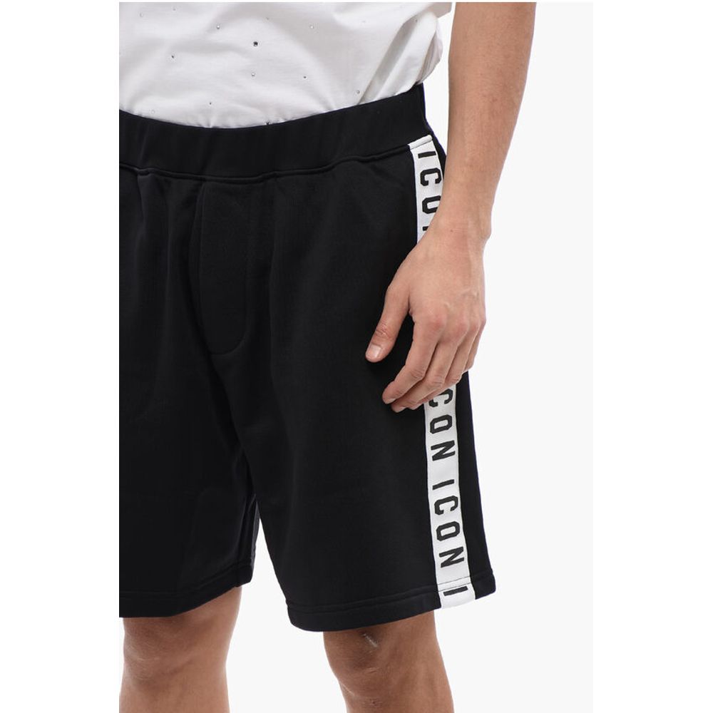 Dsquared² Relax Fit Brushed Cotton Jogger Shorts With Logoed Band - Image 3
