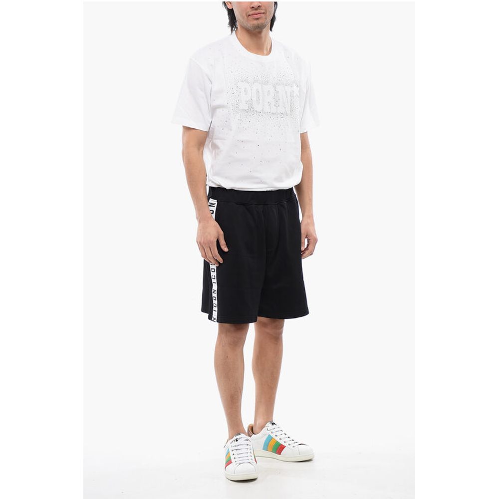 Dsquared² Relax Fit Brushed Cotton Jogger Shorts With Logoed Band - Image 4