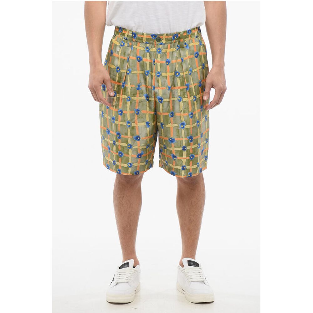 Marni Silk SARABAND Shorts with Elastic Waistband