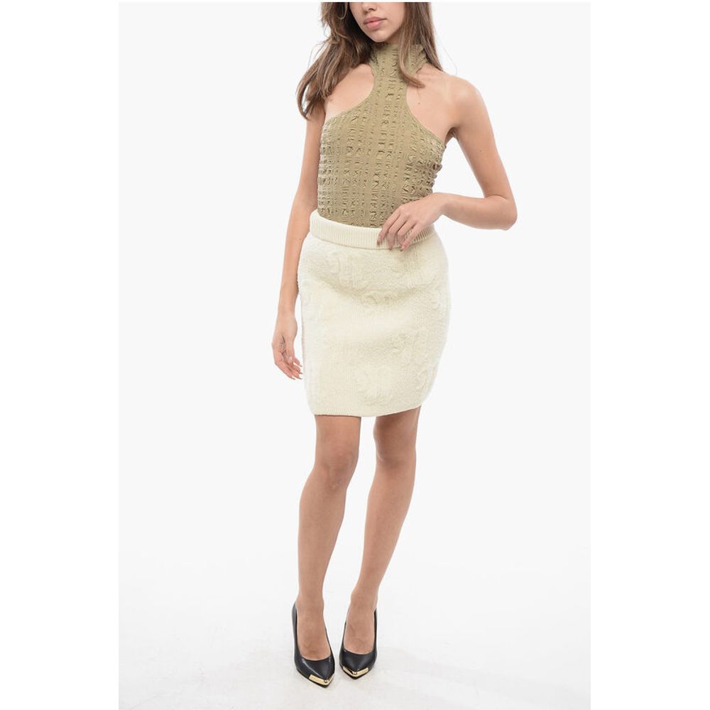 Nanushka Wool AZRA Mini Skirt with All-Over Monogram - Image 4