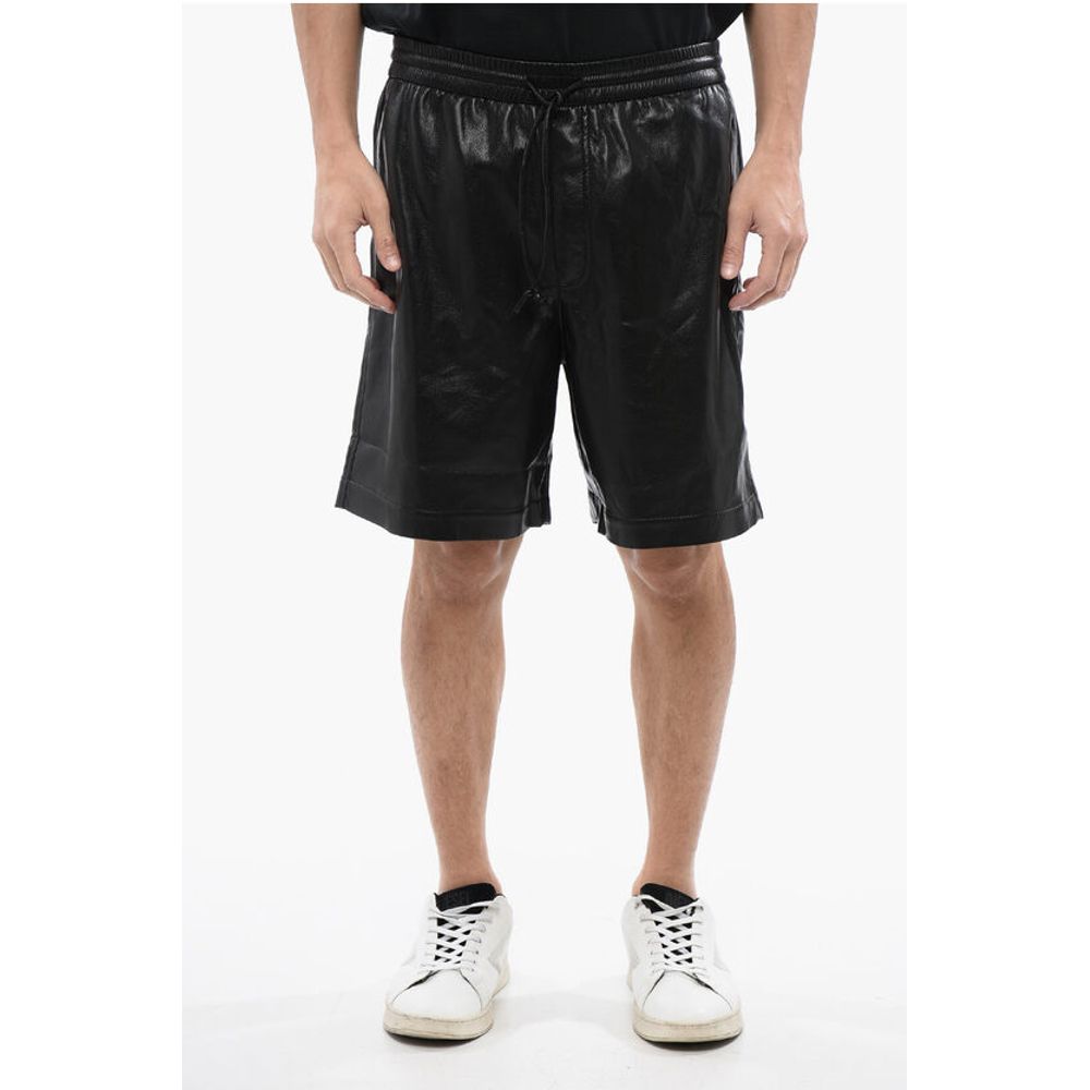 Nanushka Faux Leather DOXXI Shorts with Elastic Waistband