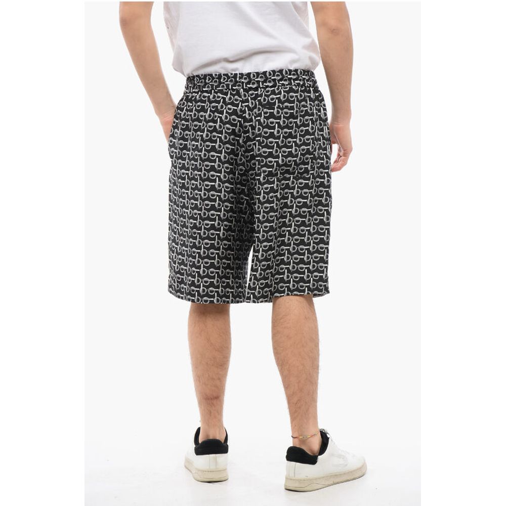 Burberry Chain Printed Silk Shorts with Elastic Waistband - Image 2