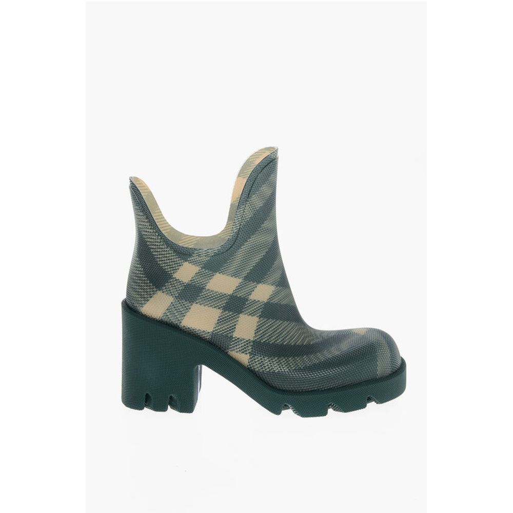 Burberry Tartan Patterned Rubber Booties 8cm - Image 3