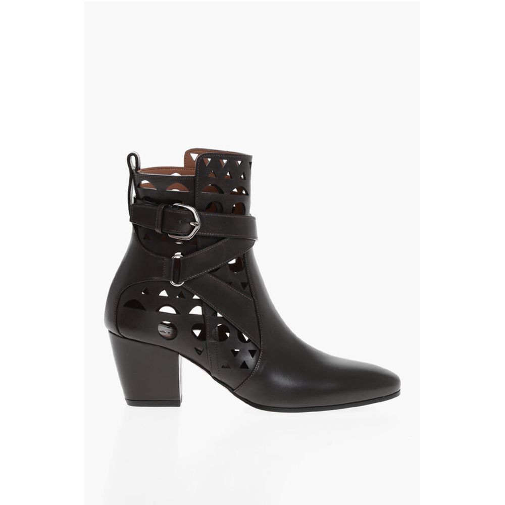 Alaïa Perforated Leather VIENNE Booties with Ankle Strap 6cm - Image 3