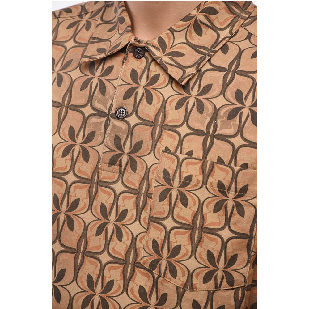 Dries Van Noten Geometric Patterned HELDER Cotton Polo with Breast-pocket - Image 3
