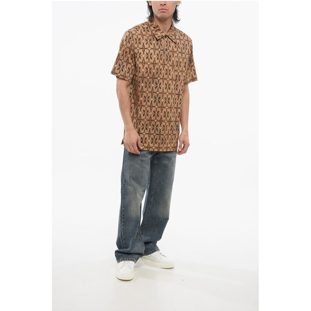 Dries Van Noten Geometric Patterned HELDER Cotton Polo with Breast-pocket - Image 4