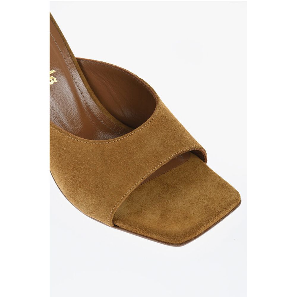 Palm Angels Suede Mules with Palm Tree Heel 8.5cm - Image 4