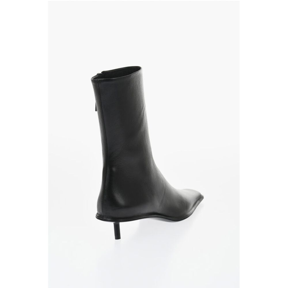 Jil Sander Squared Toe Leather Booties 3cm - Image 2