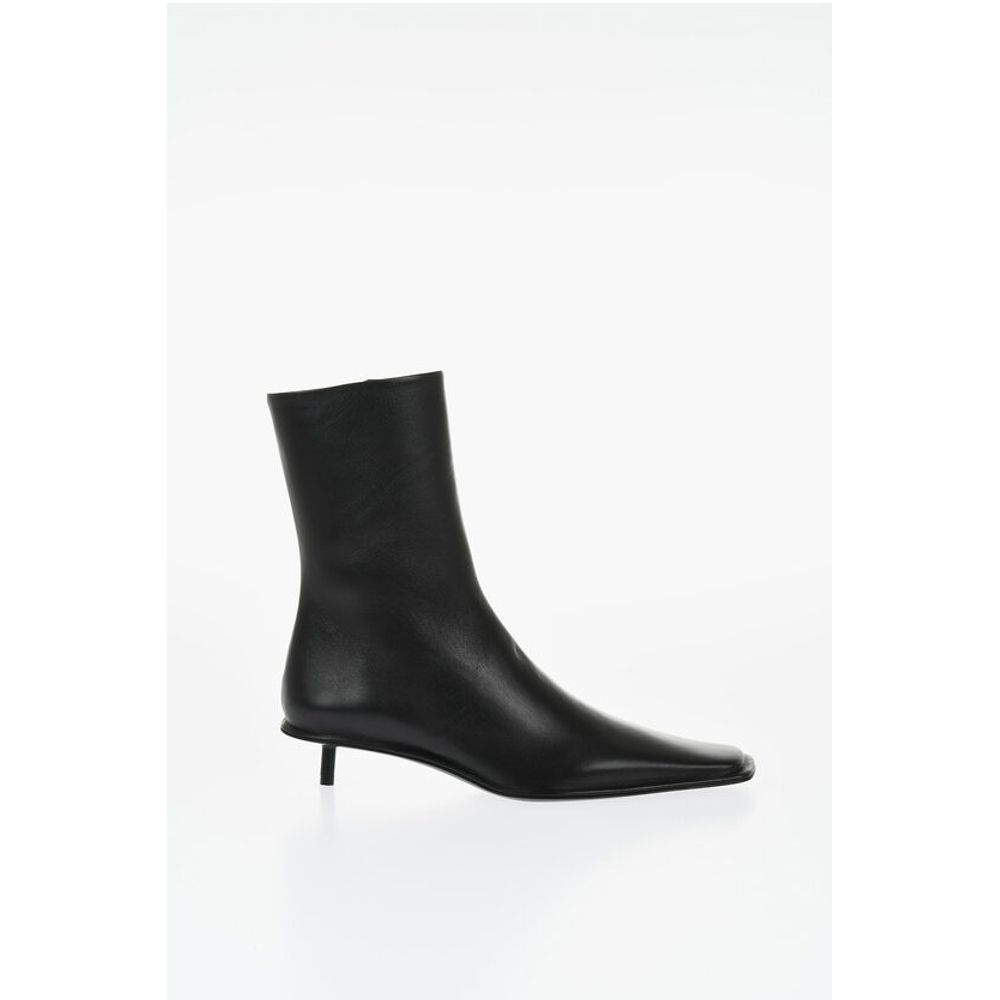 Jil Sander Squared Toe Leather Booties 3cm - Image 3