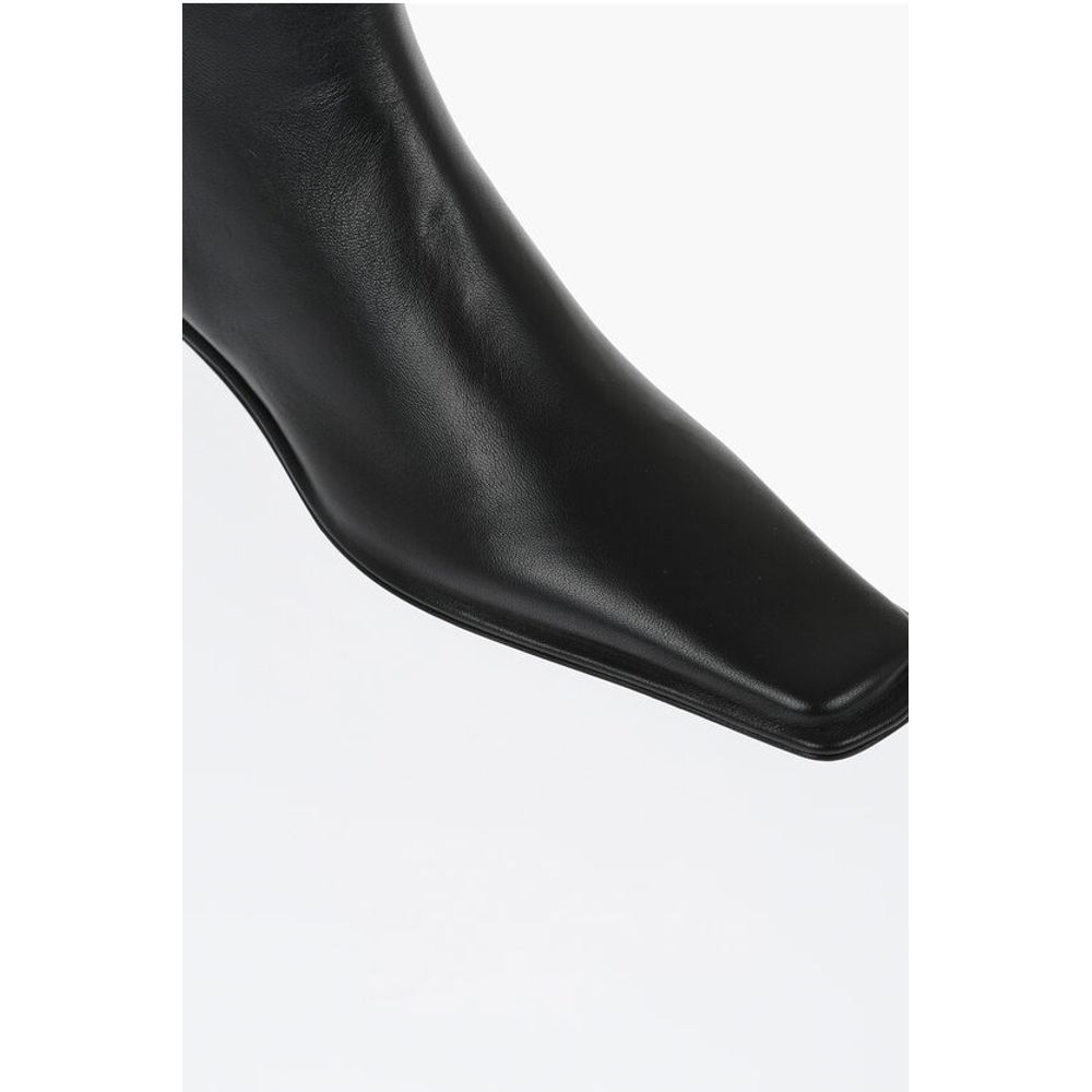 Jil Sander Squared Toe Leather Booties 3cm - Image 4