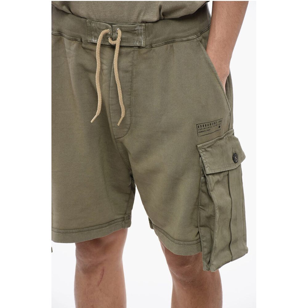 Dsquared² Brushed Cotton Cargo Shorts with Rope Drawstring - Image 3