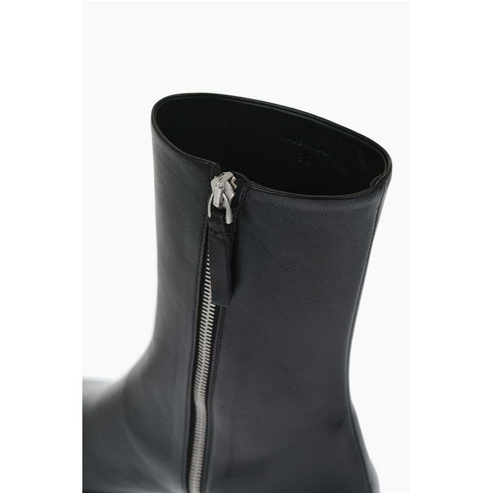 Jil Sander Squared Toe Leather Booties 3cm - Image 5