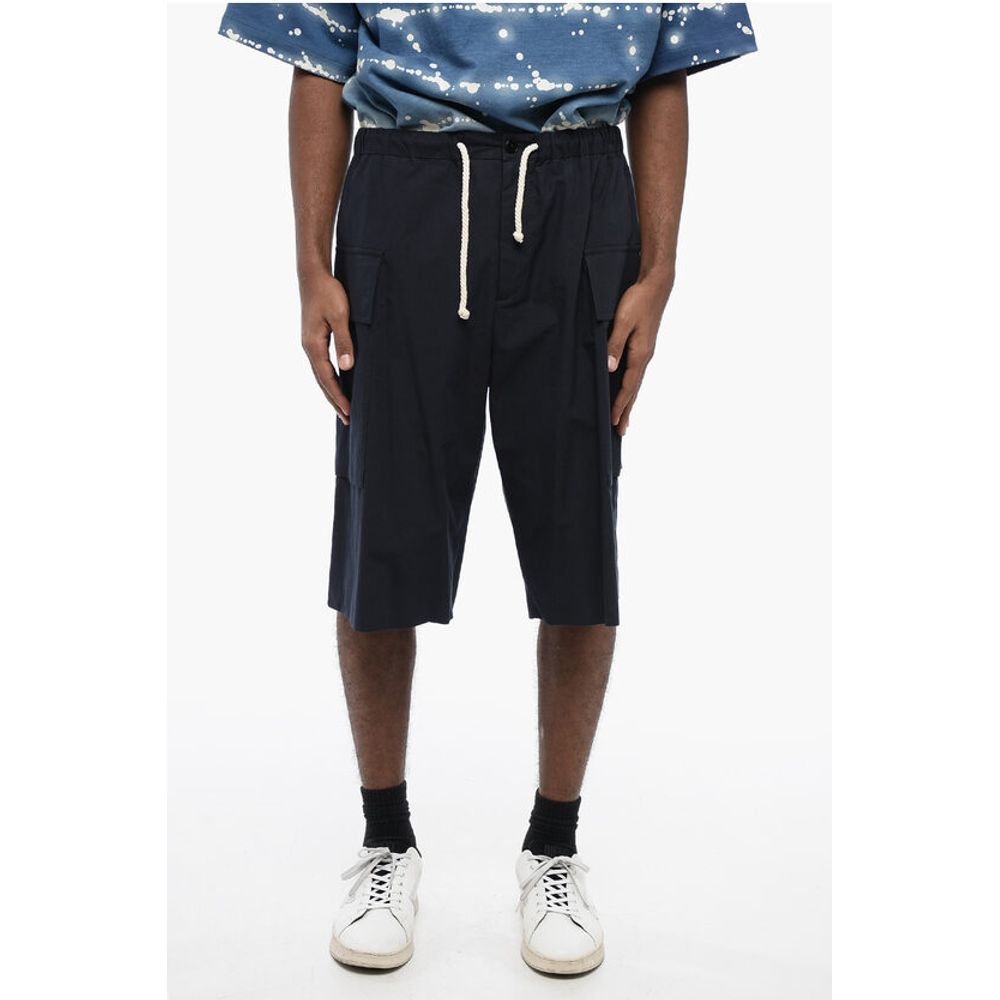 Jil Sander Cotton Cargo Shorts with Rope Drawstring