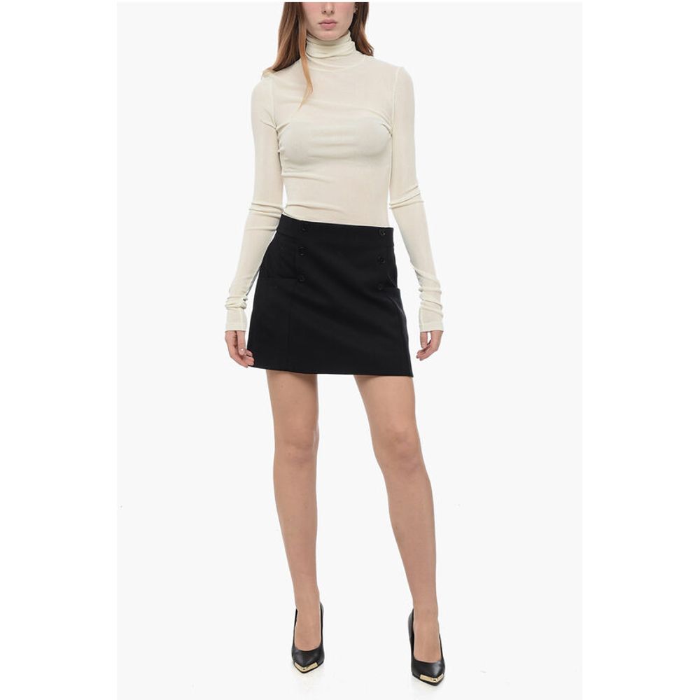 Parosh Wool LILIUXY Miniskirt with Decorative Buttons - Image 4