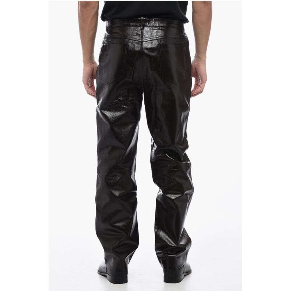 Gucci 5 Pocket Lambskin Pants with Belt Loops - Image 2