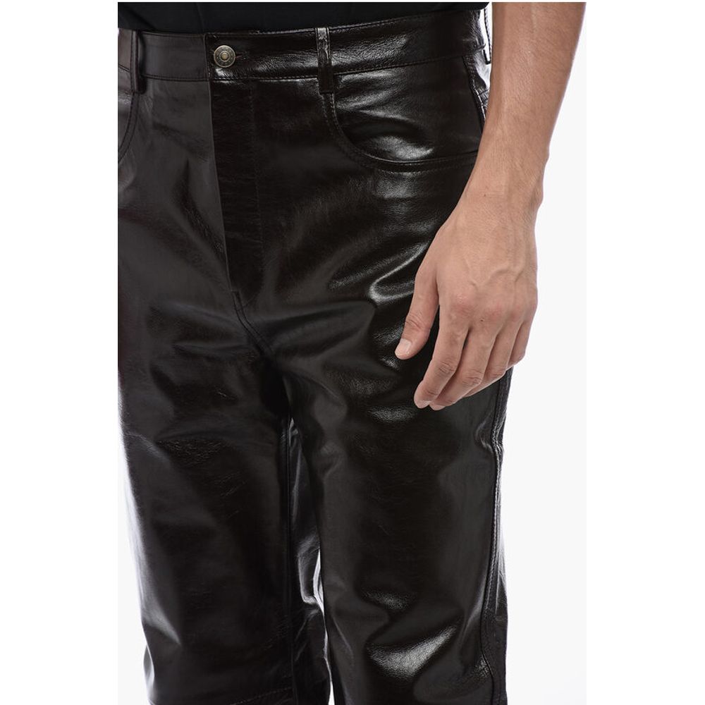 Gucci 5 Pocket Lambskin Pants with Belt Loops - Image 3