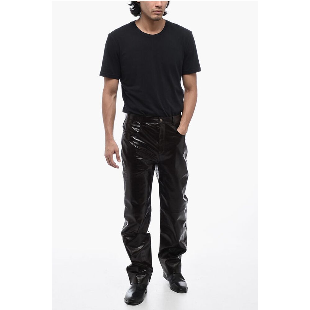 Gucci 5 Pocket Lambskin Pants with Belt Loops - Image 4
