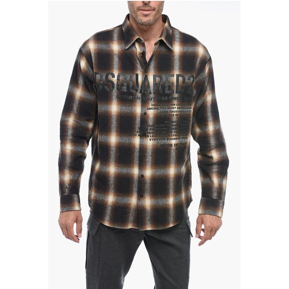 Dsquared² Flannel Shirt with Lettering Print