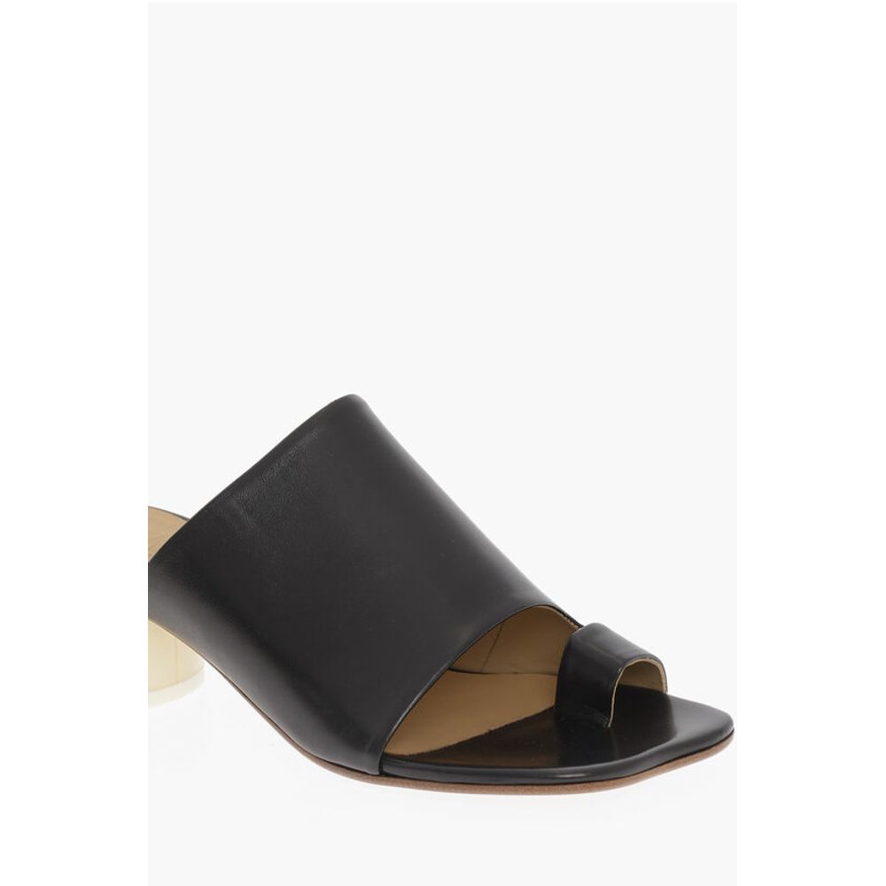 Maison Margiela MM6 Leather Sandals with Lacquered Heel 5,5cm - Image 4