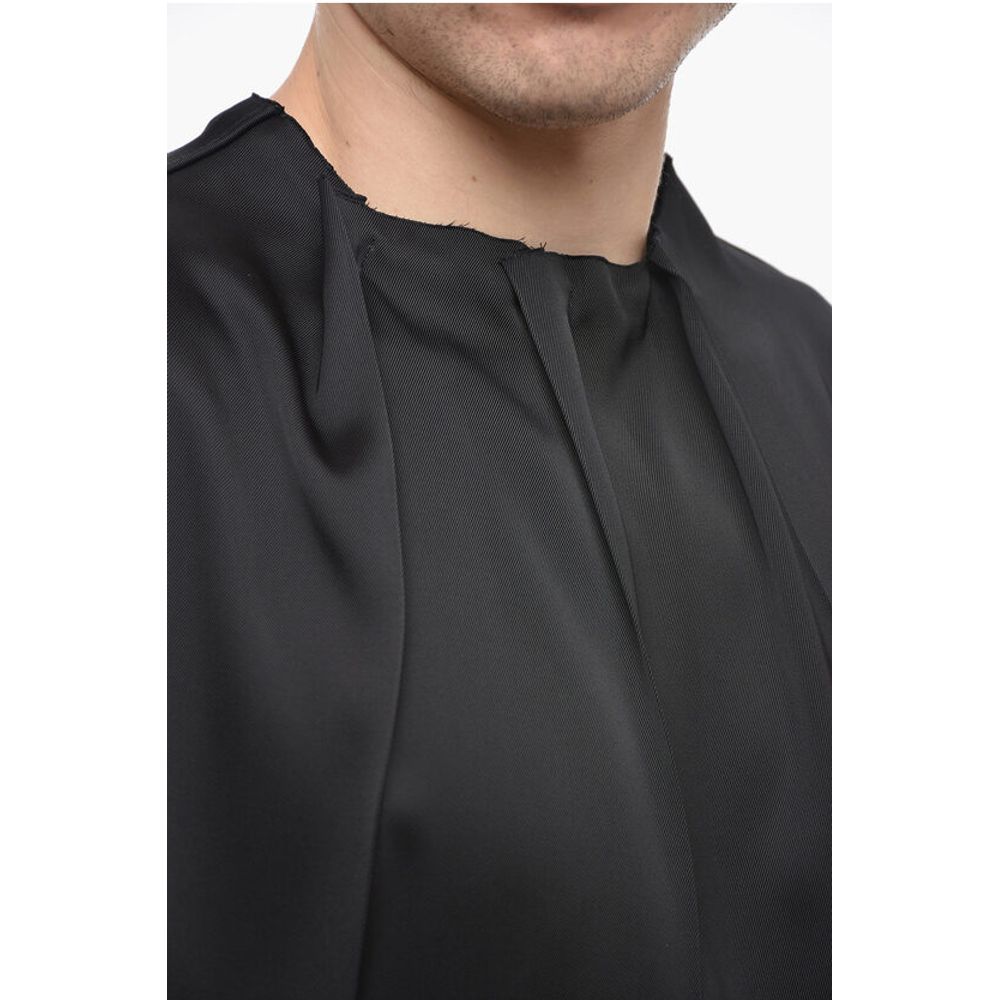 Jil Sander Silk Blend Tank Top with Pleated Neck - Image 3