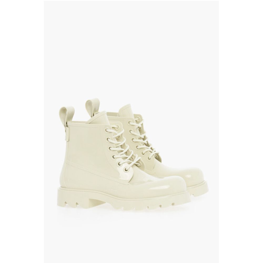 Bottega Veneta Shiny Rubber Ankle Boots with Round Toe