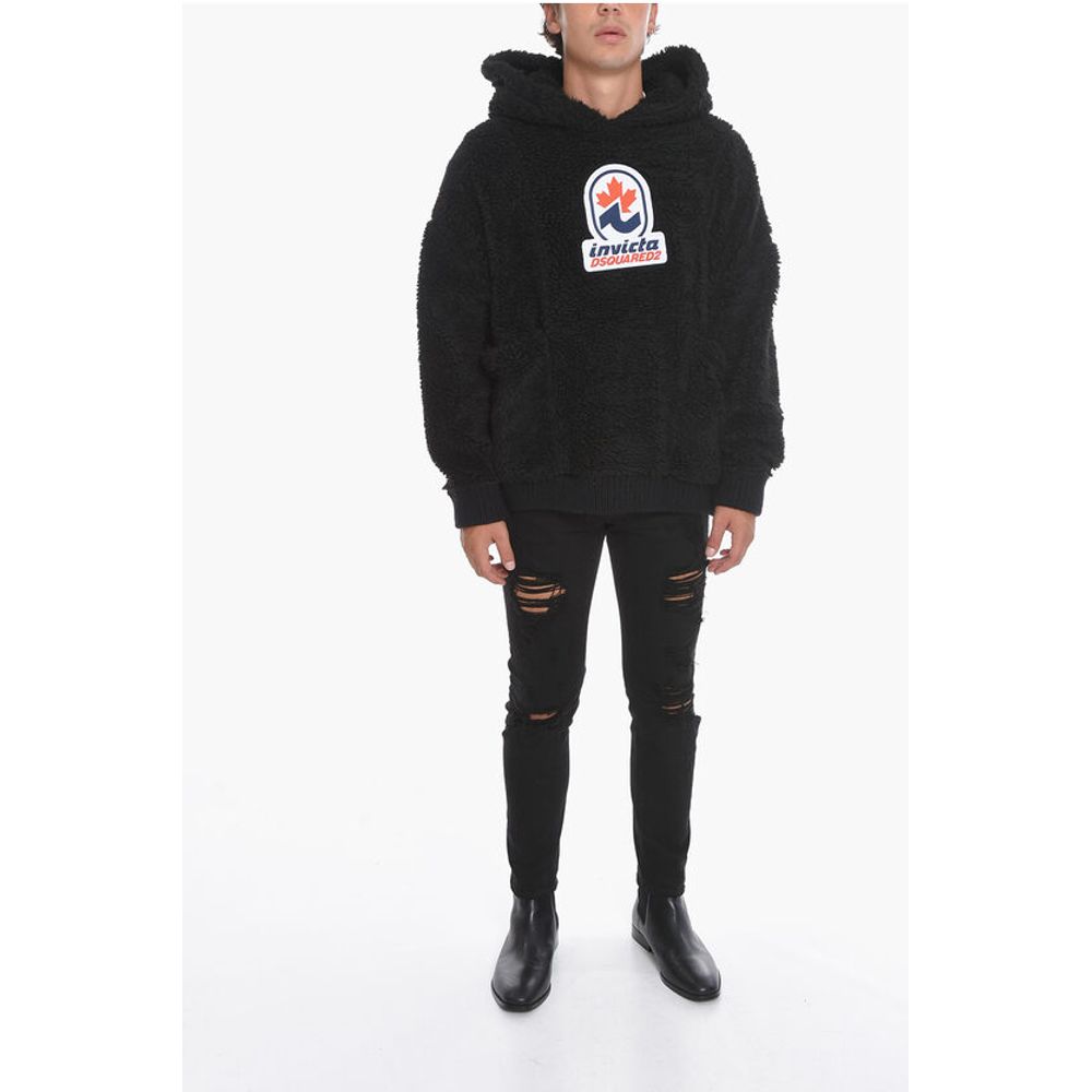 Dsquared² INVICTA Teddy Hoodie with Logo Patch - Image 4