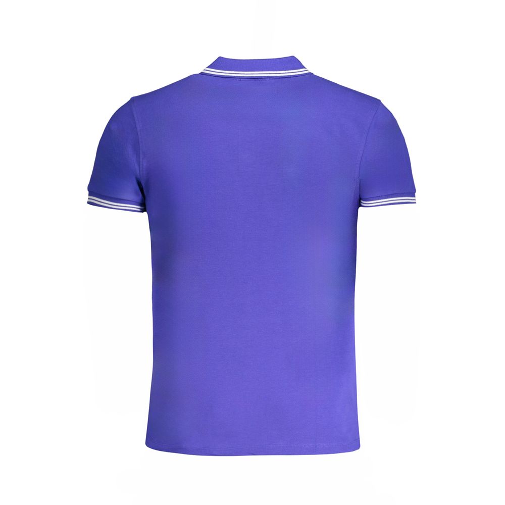 Cavalli Class Blue Cotton Polo Shirt - Image 2