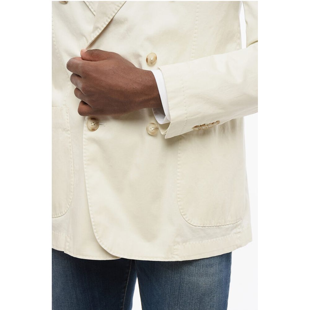 Corneliani CC COLLECTION Unlined Double Breasted Blazer With Peak Lapel - Image 3