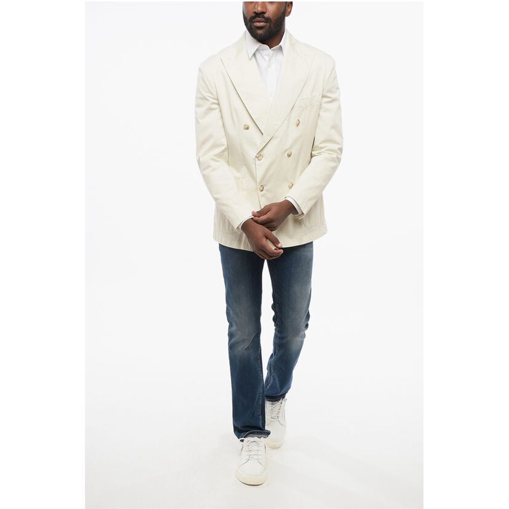 Corneliani CC COLLECTION Unlined Double Breasted Blazer With Peak Lapel - Image 4