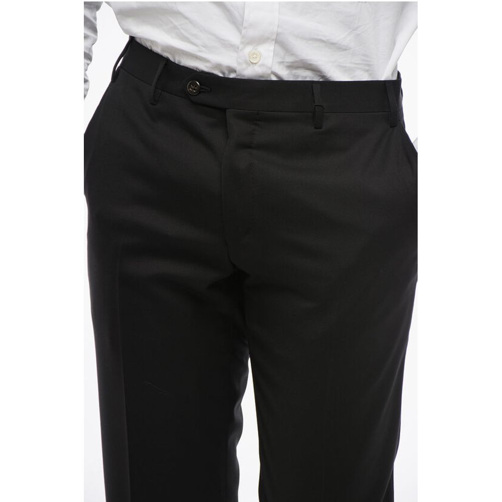 Corneliani Virgin Wool ACADEMY Pants with Hidden Closure - Image 3