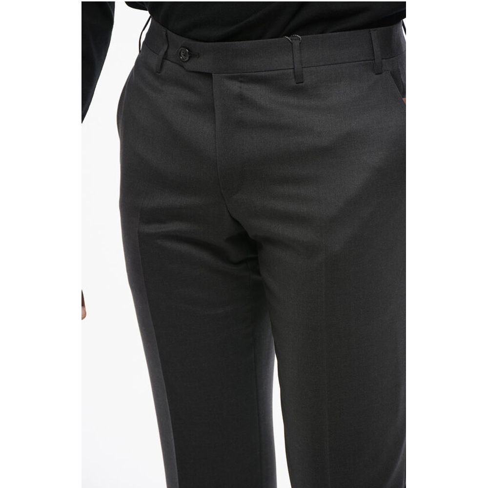 Corneliani Virgin Wool ACADEMY Pants with Hidden Closure - Image 3