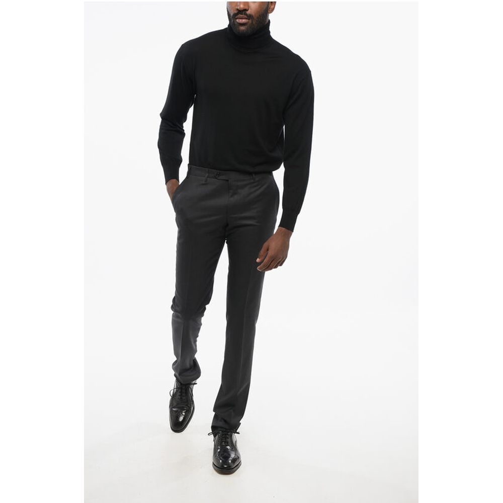 Corneliani Virgin Wool ACADEMY Pants with Hidden Closure - Image 4