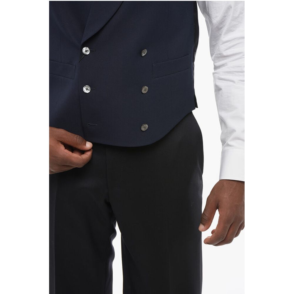 Corneliani Silk Double Brested Vest with Peak Lapel - Image 3