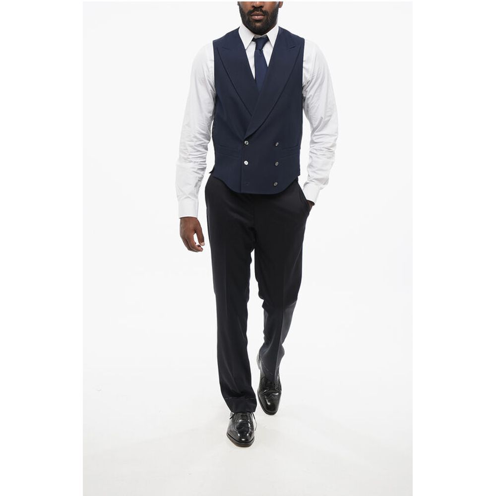 Corneliani Silk Double Brested Vest with Peak Lapel - Image 4