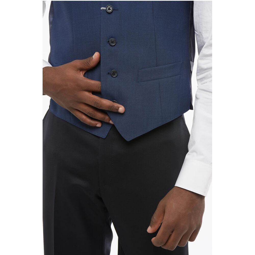 Corneliani Virgin Wool Vest with Half-Belt - Image 3