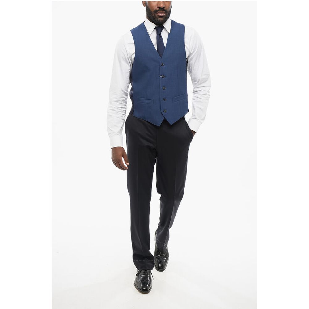 Corneliani Virgin Wool Vest with Half-Belt - Image 4