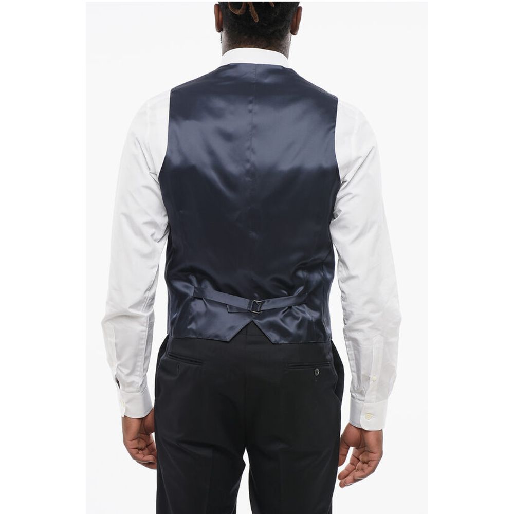 Corneliani Denim Effect Vest with Half-Belt - Image 2