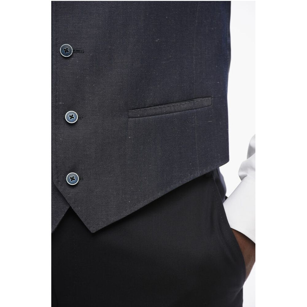 Corneliani Denim Effect Vest with Half-Belt - Image 3