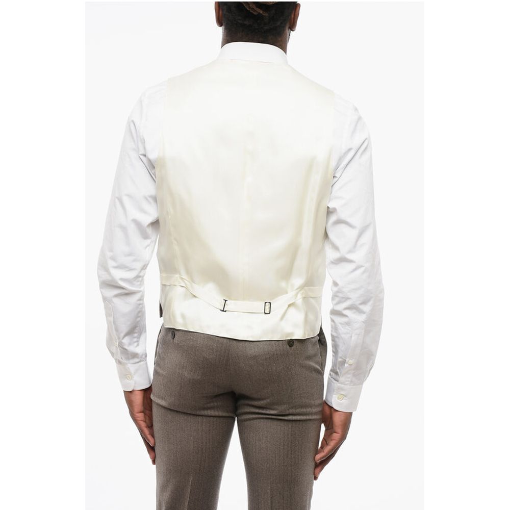 Corneliani CODE 4 Buttons Silk Blend Vest With Jetted Pockets - Image 2