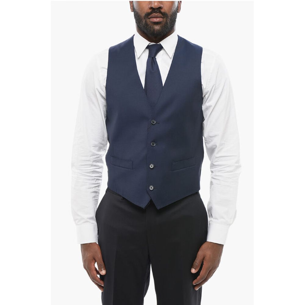 Corneliani CC COLLECTION 4 Buttond RESET Wool Vest