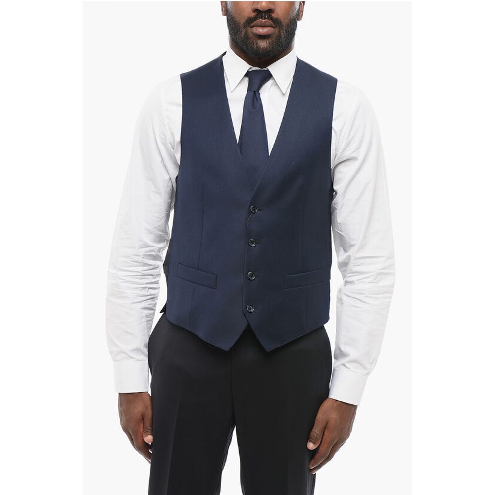Corneliani CC CLLECTION 4 Buttons REFINED Wool Vest
