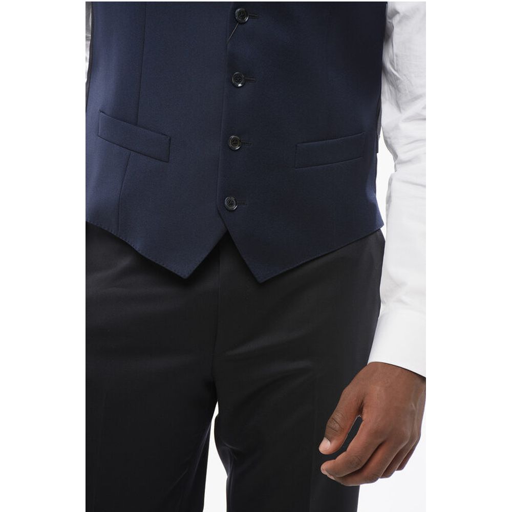 Corneliani CC CLLECTION 4 Buttons REFINED Wool Vest - Image 3