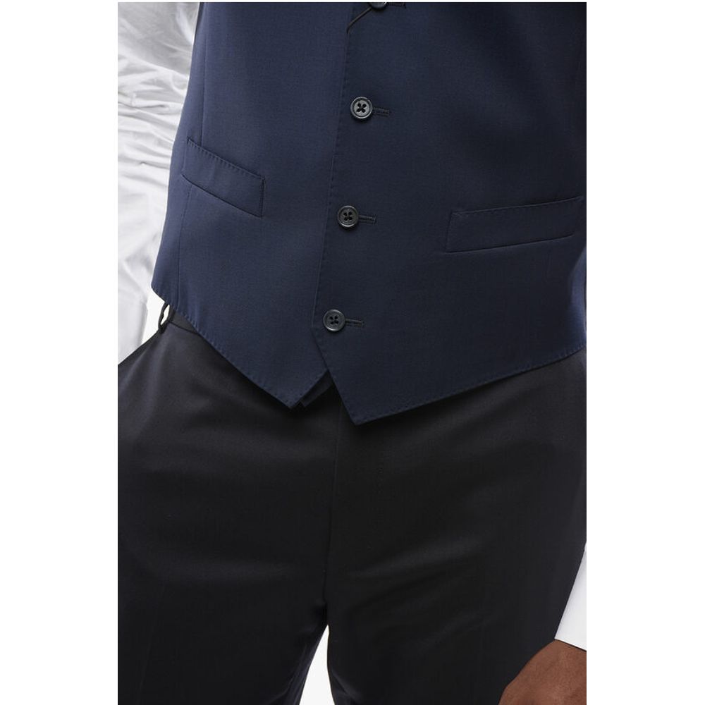 Corneliani CC COLLECTION 4 Buttond RESET Wool Vest - Image 3