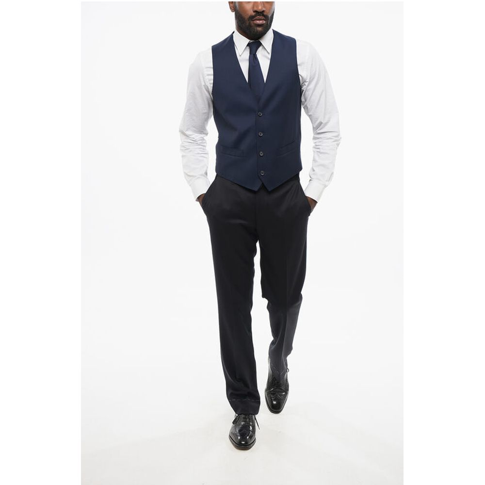 Corneliani CC COLLECTION 4 Buttond RESET Wool Vest - Image 4
