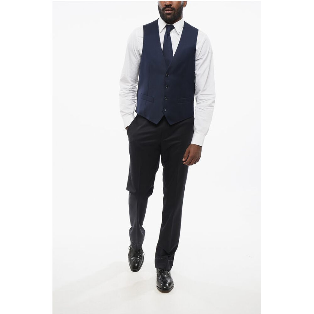 Corneliani CC CLLECTION 4 Buttons REFINED Wool Vest - Image 4