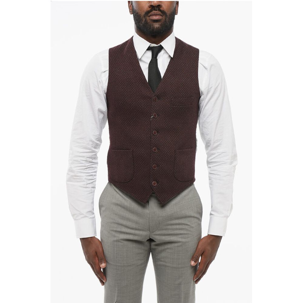Nino Danieli Wool 7 Buttons Vest With Oatch Pockets