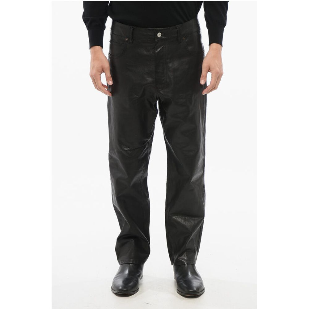 Gucci 5-Pocketed Leather Pants with Belt Loops