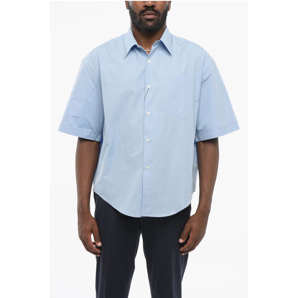 Ami Alexandre Mattiussi Spread Collar Popeline Shirt with Breast-pocket